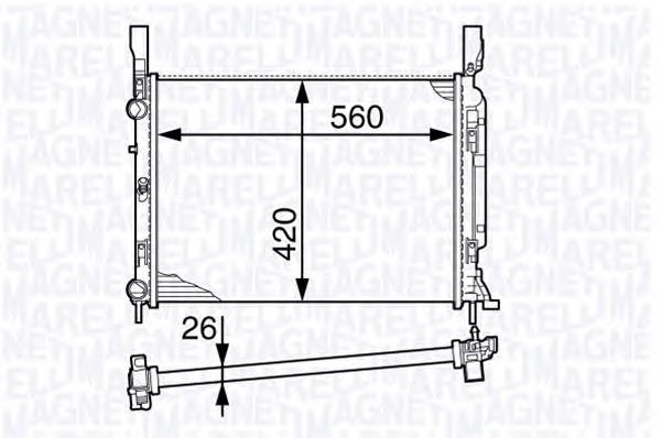 350213142600 Magneti Marelli radiador de esfriamento de motor