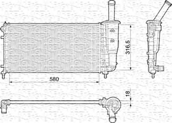 350213196000 Magneti Marelli radiador de esfriamento de motor