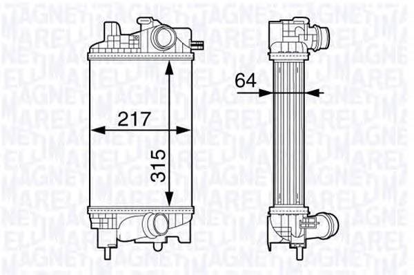 351319203010 Magneti Marelli radiador de intercooler