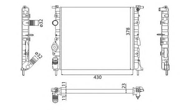 350213261003 Magneti Marelli radiador de esfriamento de motor