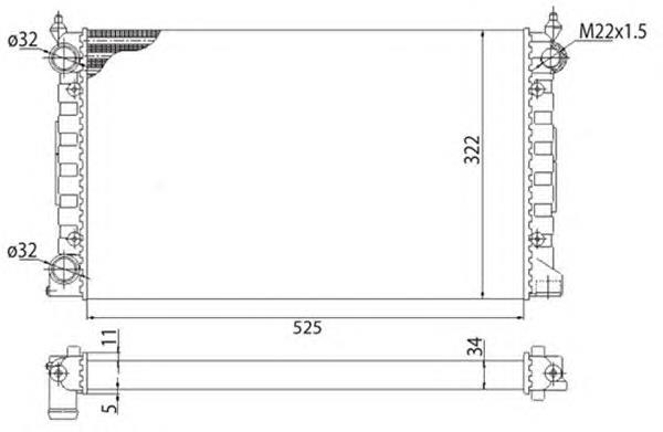 350213647003 Magneti Marelli radiador de esfriamento de motor