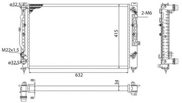 350213739003 Magneti Marelli radiador de esfriamento de motor