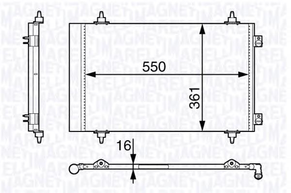 350203710000 Magneti Marelli radiador de aparelho de ar condicionado