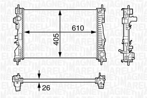 Купить 350213129700 Magneti Marelli Радиатор водяной