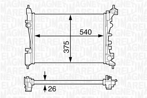 350213130100 Magneti Marelli radiador de esfriamento de motor