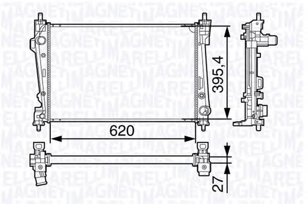 350213131200 Magneti Marelli radiador de esfriamento de motor