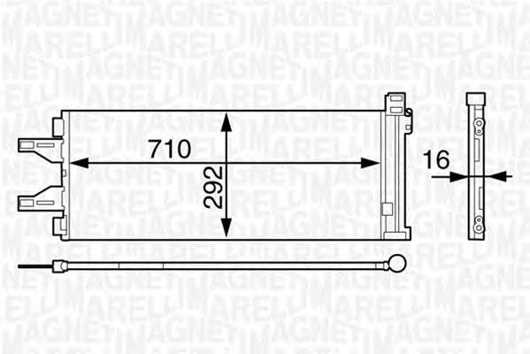 350203623000 Magneti Marelli radiador de aparelho de ar condicionado