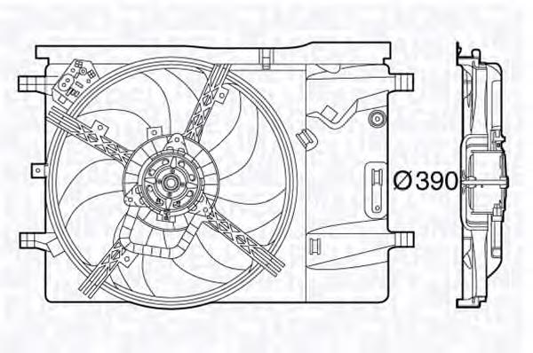 Диффузор вентилятора в сборе с мотором и крыльчаткой CFF193000P Mahle Original