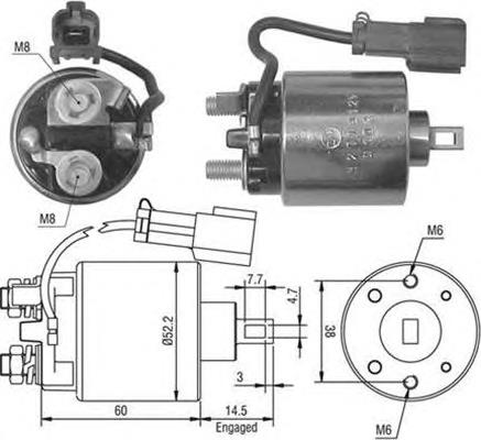 Relê retrator do motor de arranco 139784 Cargo