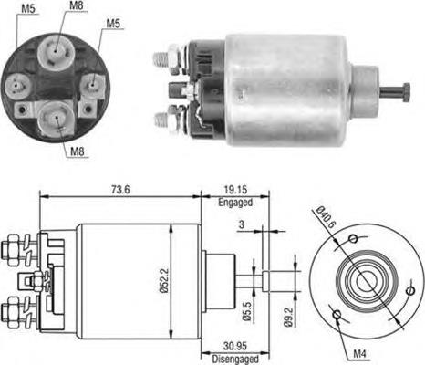 Relê retrator do motor de arranco 137370 Cargo