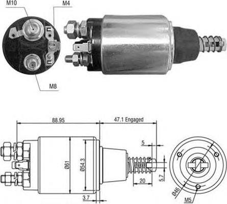 Relê retrator do motor de arranco ZM1640 ZM