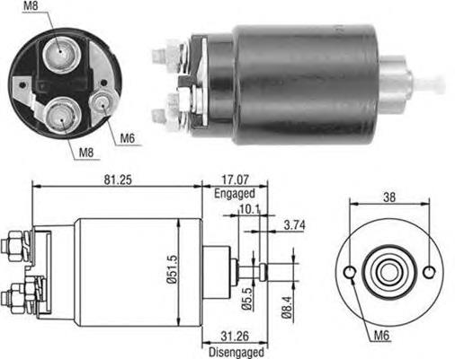 940113050404 Magneti Marelli relê retrator do motor de arranco