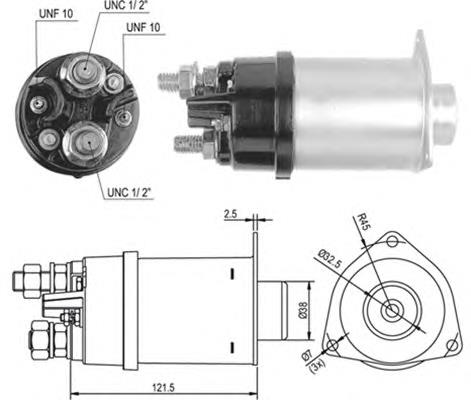 Relê retrator do motor de arranco 231912 Cargo