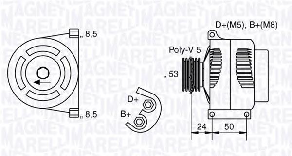 Автомобильный генератор Magneti Marelli 063377013010 цена, от 84.55 USD