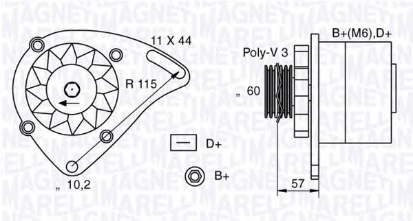 Купить 063321173010 Magneti Marelli Генератор