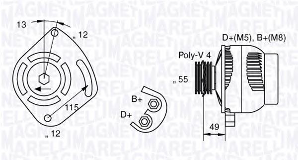 Генератор 063321715010 Magneti Marelli