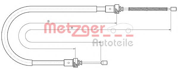 Задний трос ручника 106894 Metzger