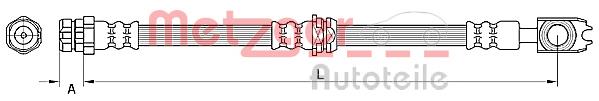 Шланг тормозной передний 4110888 Metzger