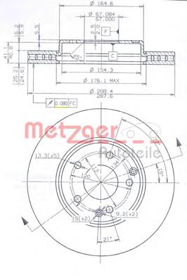 24903V Metzger диск тормозной передний