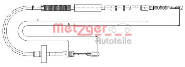 Трос ручника 107537 Metzger