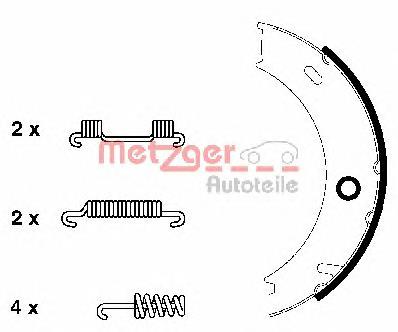 KR 956 Metzger sapatas do freio traseiras de disco