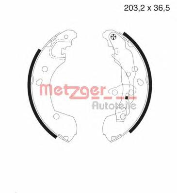 MG985 Metzger sapatas do freio traseiras de tambor