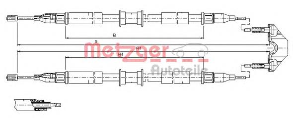 Задний трос ручника 115765 Metzger