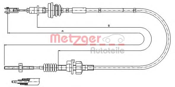 Трос сцепления 112255 Metzger