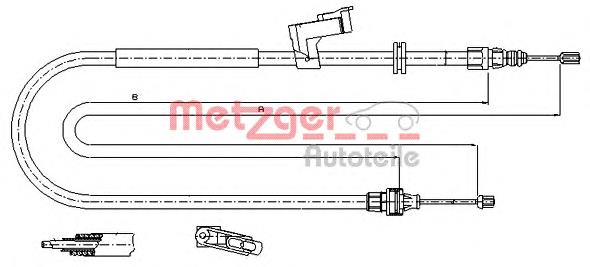 Трос ручника 115494 Metzger