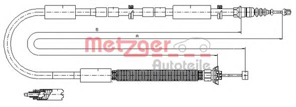 Задний правый трос ручника 120706 Metzger