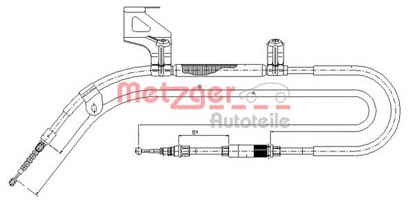 Трос ручника 109040 Metzger