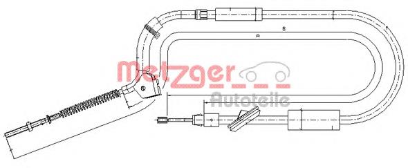 Передний трос ручника 109332 Metzger