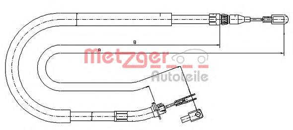 Задний трос ручника 109873 Metzger