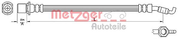 Тормозной шланг задний Metzger 4110286 цена, от 8.29 USD