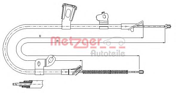 Трос ручника 171074 Metzger