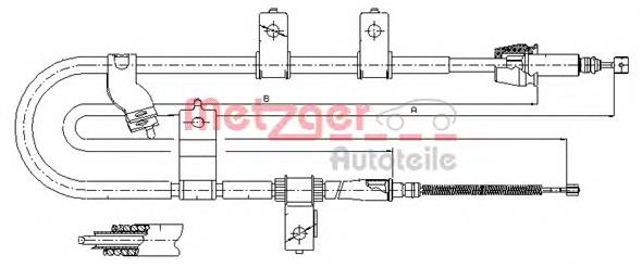 Трос ручника 172565 Metzger