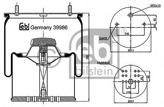 91430AP Aplus coxim pneumático (suspensão de lâminas pneumática do eixo)