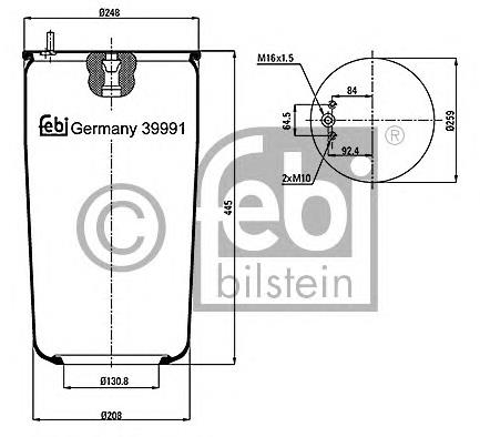 Пневмоподушка задняя Blacktech RML75824