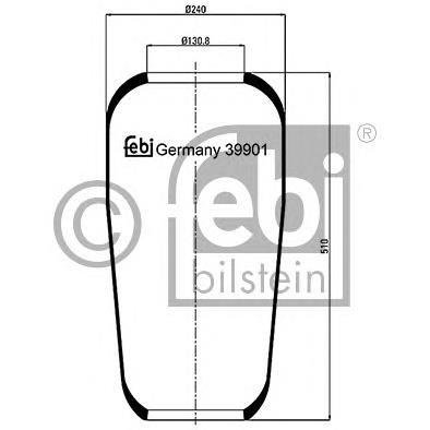 39901 Febi coxim pneumático (suspensão de lâminas pneumática do eixo)