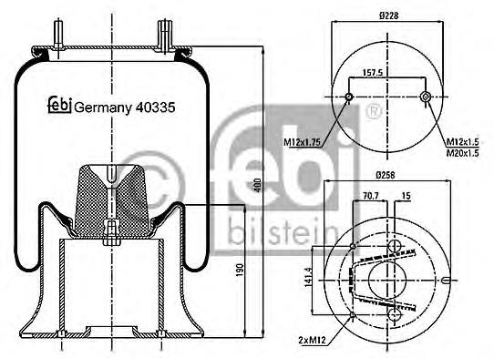 9518110030 Wabco coxim pneumático (suspensão de lâminas pneumática do eixo)