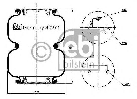 Coxim pneumático (suspensão de lâminas pneumática) do eixo RDD7220 Rider