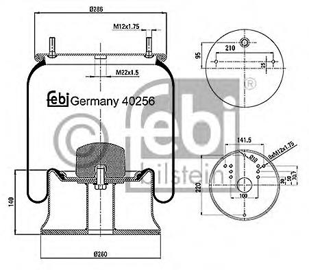 Coxim pneumático (suspensão de lâminas pneumática) do eixo traseiro A946328190164 Mercedes