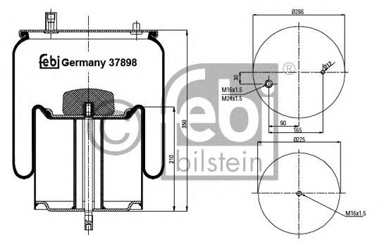 Coxim pneumático (suspensão de lâminas pneumática) do eixo para Renault Trucks TRUCK PREMIUM 