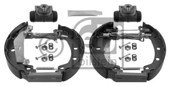 37511 Febi sapatas do freio traseiras de tambor, montadas com cilindros, kit