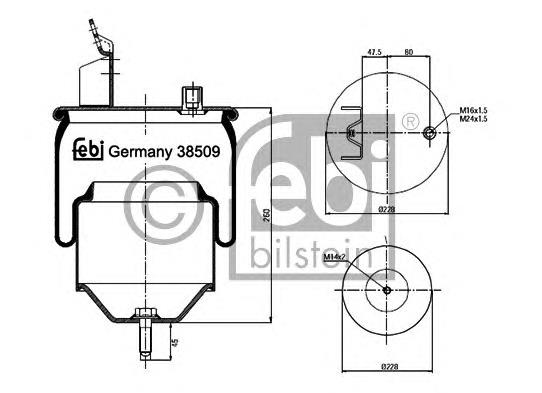 RML 77529 Blacktech coxim pneumático (suspensão de lâminas pneumática do eixo)