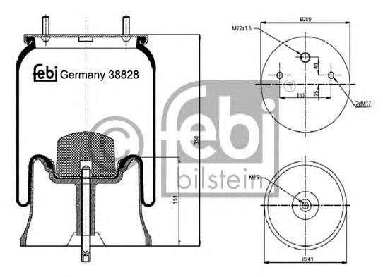 Coxim pneumático (suspensão de lâminas pneumática) do eixo 9518117810 Wabco