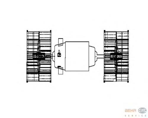 Купить 8EW009160641 HELLA Электродвигатели (электродвигатель отопителя) или розетка прицепа штепсельная