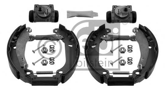 37229 Febi sapatas do freio traseiras de tambor, montadas com cilindros, kit