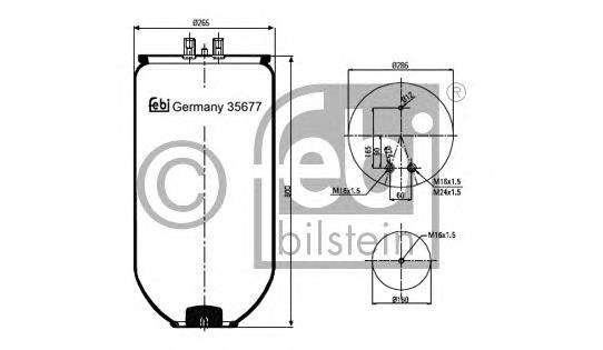 ED 14912-K Truckexpert coxim pneumático (suspensão de lâminas pneumática do eixo)