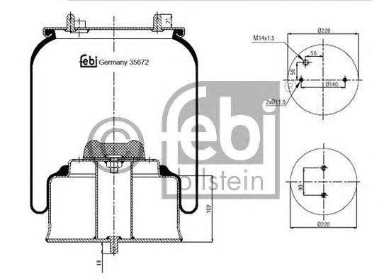 Рессора пневматической подвески Febi 35672 цена, от 3.02 USD